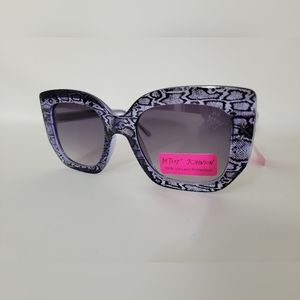 Betsey Johnson Purple Snake Print Sunglasses New